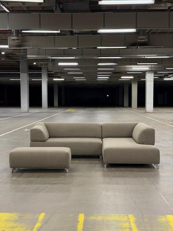 Leolux Faya Lobi Hoekbank | Taupe | NIEUWSTAAT + Garantie, 250 tot 300 cm, Ophalen of Verzenden, Zo goed als nieuw, Bank Hoekbank Bankstel Bankje Loungebank Banken Chaise Lounge 