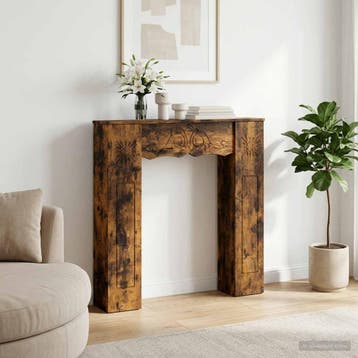 vidaXL Haardomlijsting Gerookt eiken 102 x 20 x 102 cm, Verzenden, Nieuw