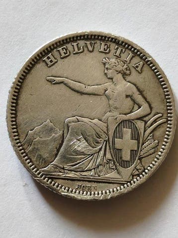 Zwitserland. 1 Franc 1860. Keydate (Zonder minimumprijs)