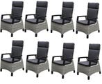 Tunis dining tuinstoel verstelbaar grijs set van 8, Tuin en Terras, Tuinstoelen, Ophalen of Verzenden, Nieuw