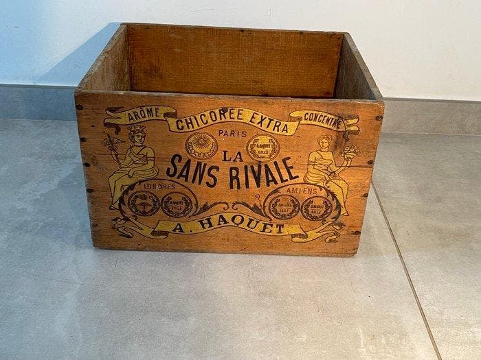 Krat - Hout - advertentiefonds, Antiek en Kunst, Curiosa en Brocante