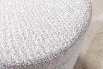Ronde kruk VOGUE 50cm crèmewit bouclé poef met opbergruimte, Ophalen of Verzenden, Nieuw