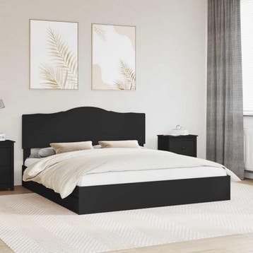 vidaXL Opslag bed met lade met opslag Zwart 200 x 200 cm, Verzenden, Nieuw, Zwart, Hout