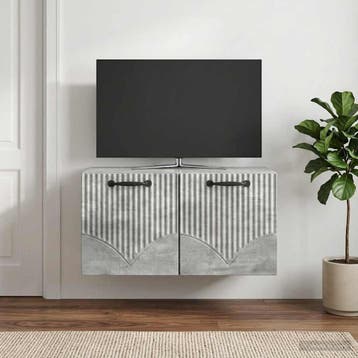 vidaXL Wandbeugel TV-kast Betongrijs 59,5 x 41 x 30 cm, Minder dan 50 cm, Verzenden, Nieuw, Minder dan 100 cm