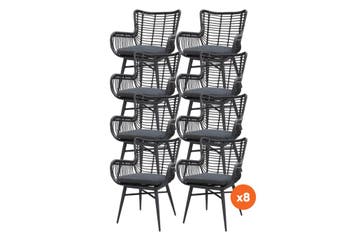 VDG Set van 8 - Jasmine dining tuinstoel - Black, Verzenden, Nieuw, Overige materialen