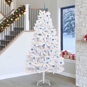 vidaXL Kunstmatige Inklapbare Kerstboom Wit 270 cm PVC en, Diversen, Verzenden, Nieuw