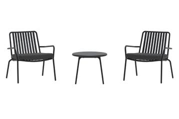 Balkonset-tuur-3-delig-zwart-stoelen-tafel-50cm-the-outsider, Verzenden, Nieuw