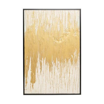 *WOONWINKEL* Kare Design Abstract White Schilderij Goud Wit, Verzenden, Nieuw