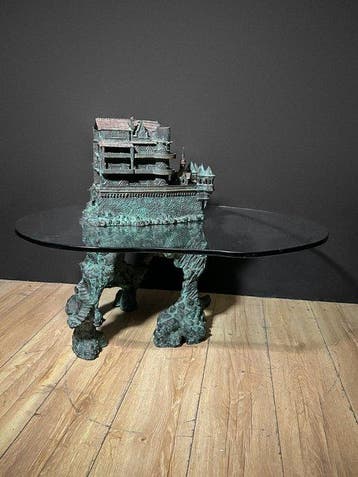 Middentafel (2) - Glas, IJzer - Architectonisch model: