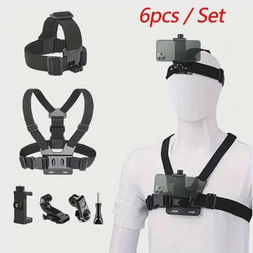 Action Camera Accessoires Kit: Hoofd- en Borstband Mount voo, Verzenden, Nieuw