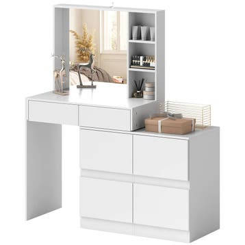 TRUUSK Kaptafel met Spiegel - Push-to-open-mechanismen - Vee, Verzenden, Nieuw