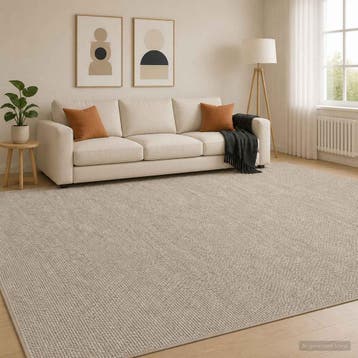 vidaXL Vloerkleed Beige 300 x 400 cm 100% Polyester 3 mm, Huis en Inrichting, Verzenden, Nieuw, Beige