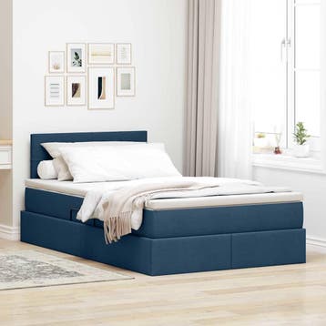 vidaXL Opbergbed met matras met hoofdeinde Blauw 120 x 200, Verzenden, Nieuw, Blauw