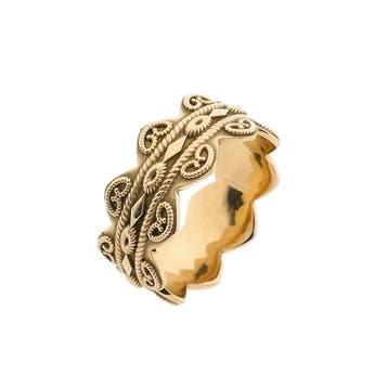 Vintage gouden filigrain ring, Gebruikt, 19 tot 20, Heer, Ophalen of Verzenden
