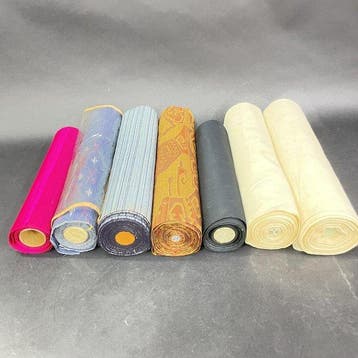 Vintage Japanse kimono-stofrollen (Tanmono), set van 7 -