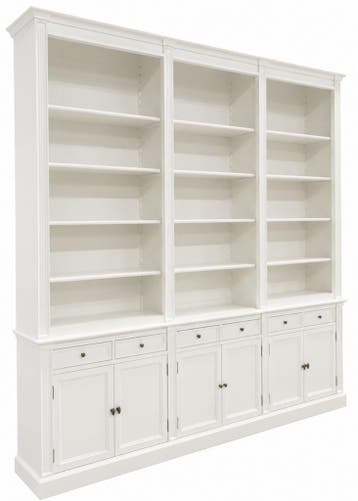 Boekenkast wit met trap Toulouse 300 x 280cm, Huis en Inrichting, Ophalen of Verzenden, Nieuw