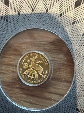 Rwanda. 10 Francs 2015 Springbock - 1/200 oz (.999) Blister