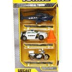 Tonka Die Cast metalen politieauto, helikopter en motor, Verzenden, Nieuw