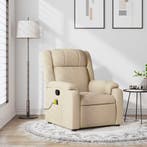 vidaXL Massagestoel met crèmekleurige stof, Verzenden, Nieuw
