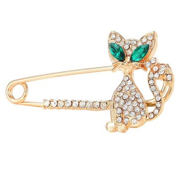 Fako Bijoux - Sierspeld / Sjaalspeld - Kat - Kristal -, Sieraden, Tassen en Uiterlijk, Verzenden, Nieuw