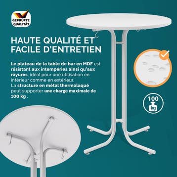 Statafel Wit 110x80cm opklapbaar (Statafels, Tafels-Stoelen), Verzenden, Nieuw