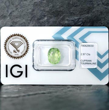 Zonder minimumprijs - 1 pcs Groen, Geel Paraiba toermalijn -, Nieuw