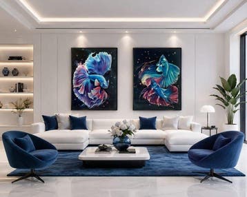 Faura 80 x 120 cm - Peces Betta: El Esplendor Líquido y