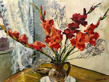Jean-Paul Grammare GR (1928-?) - Bouquet à Glaïeuls Rouges