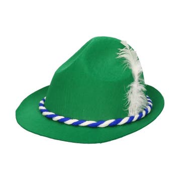 Groene bierfeest/oktoberfest hoed met blauw/wit Beieren ko.., Ophalen of Verzenden, Nieuw