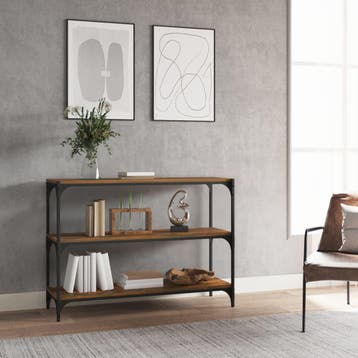vidaXL Boekenkast 100x33x70,5 cm bewerkt hout en staal, Huis en Inrichting, Minder dan 50 cm, Verzenden, Nieuw, Minder dan 100 cm