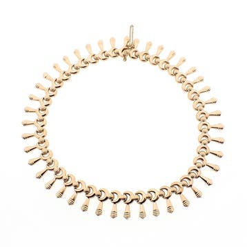 Gouden Cleopatra schakelcollier (Ketting), Ophalen of Verzenden, Gebruikt, Overige kleuren, Goud