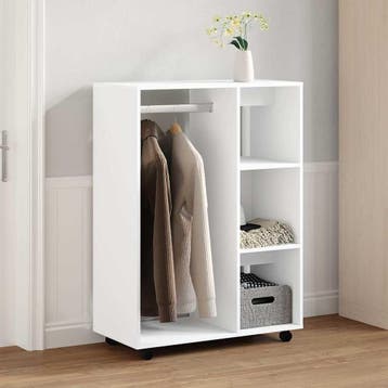 vidaXL Kledingkast 80x40x110 cm bewerkt hout wit, Huis en Inrichting, Kasten | Kledingkasten, Verzenden, Nieuw