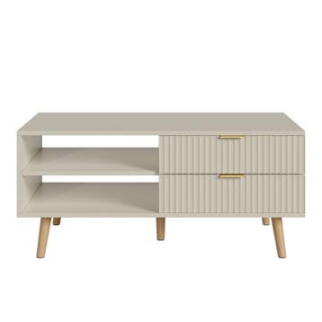 Salontafel Nand met lades en open vakken 100x50x45 cm havrmo, Verzenden, Nieuw