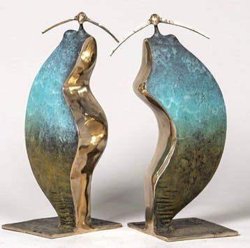 De Zet (1975) - Perfectly matched - 18 kg LARGE bronze, Antiek en Kunst