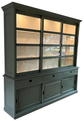 Buffetkast Engels groen Ermelo  260 x 240cm led verlichting, Ophalen of Verzenden, Nieuw