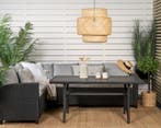Hoek loungeset  - Jens - Wicker - Zwart/Grijs- The Outsider, Tuin en Terras, Verzenden, Nieuw