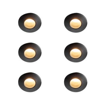 Set van 6 Moderne inbouwspot zwart IP44 - Gap, Verzenden, Nieuw