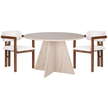 Evila Eettafel - Beige/Houtkleurig - Nieuw/Ongebruikt -, Huis en Inrichting, 50 tot 100 cm, 100 tot 150 cm, Nieuw, Scandinavisch
