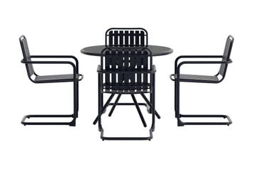 Ronde Diningset - Bram - Zwart - 5 delig - The Outsider, Verzenden, Nieuw