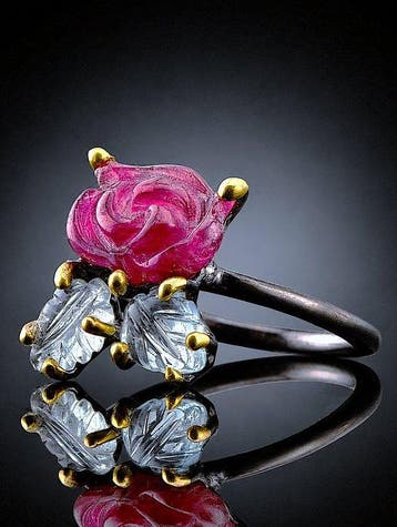 Toermalijn - Zilver - Ring - Natuurlijke schoonheid