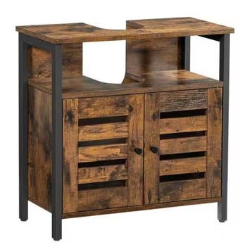 Wastafelonderkast Badkamer met Deuren – Vintage Design, Huis en Inrichting, Badkamer | Badkamermeubels, Verzenden, Nieuw