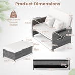 LIVSK Tuinbedset - Verstelbare Rugleuning - PE-Rotan en Meta, Verzenden, Nieuw