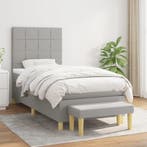 vidaXL Boxspring met matras stof lichtgrijs 90x200 cm, 90 cm, Eenpersoons, Verzenden, Nieuw