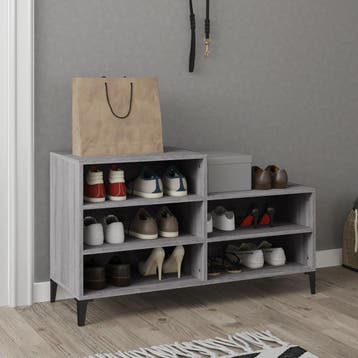 vidaXL Schoenenkast 102x36x60 cm bewerkt hout sonoma grijs, Verzenden, Nieuw