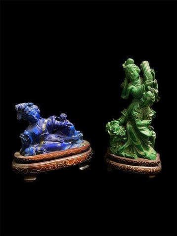 Ma gu - Malachiet, Lapis Lazuli - China