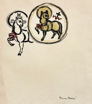 Orfeo Tamburi (1910–1994) - Gouache and Marker on Paper,