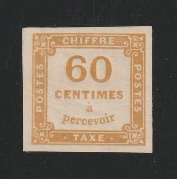 Frankrijk 1871 - Belastingzegels, nr. 8, 60c geel-bistre,, Postzegels en Munten, Gestempeld