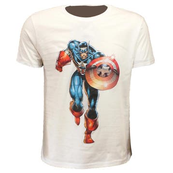 Marvel Comics Captain America Attacking T-Shirt, Verzenden, Nieuw