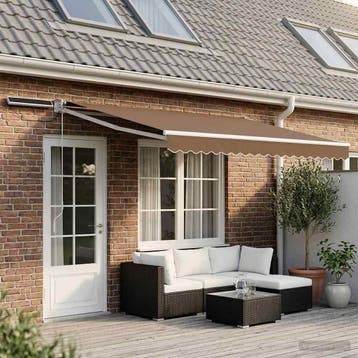 vidaXL Elektrisch Uittrekbaar Zonnescherm Taupe 4,5 × 3 m, Verzenden, Nieuw