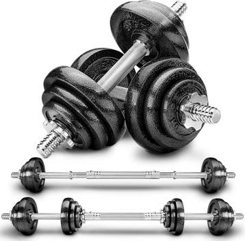 Dumbells set - Gewichten set - Halterset - Gietijzer - 20 kg, Sport en Fitness, Fitnessmaterialen, Verzenden, Zo goed als nieuw